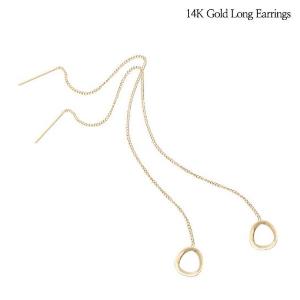 정품 14K GOLD 골드 링링 체인 롱 귀걸이 G305